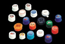 Desco Machine examples of printed caps and closures